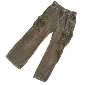 Cotton On Olive Green Utility Corduroy Women’s Cargo Pants 100% Cotton Size 4
